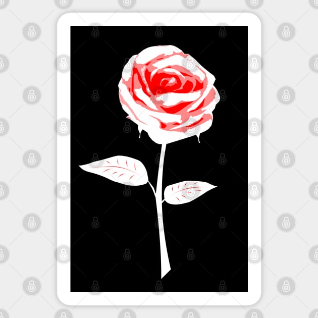 Red White Rose / Dark Clothes Sticker by EvoFORMA